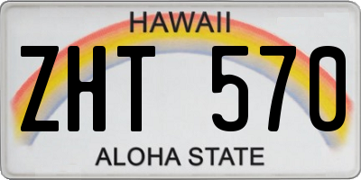 HI license plate ZHT570