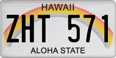 HI license plate ZHT571