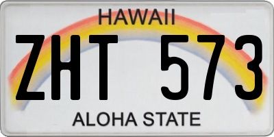 HI license plate ZHT573