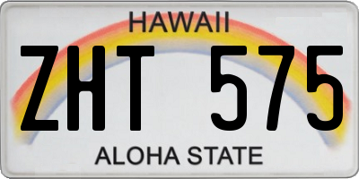 HI license plate ZHT575