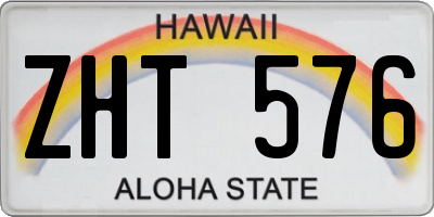 HI license plate ZHT576