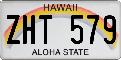 HI license plate ZHT579
