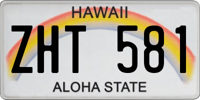 HI license plate ZHT581