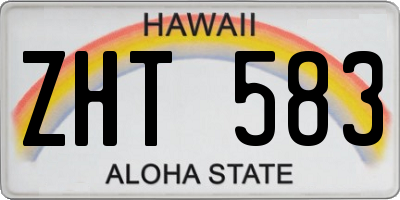 HI license plate ZHT583