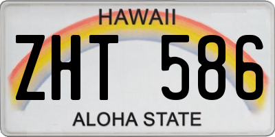HI license plate ZHT586