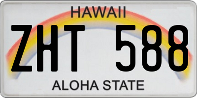 HI license plate ZHT588