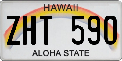 HI license plate ZHT590