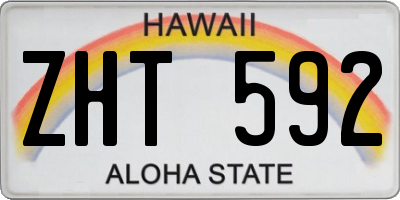 HI license plate ZHT592
