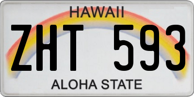 HI license plate ZHT593
