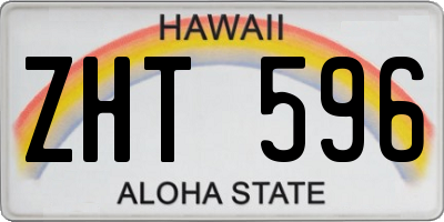 HI license plate ZHT596