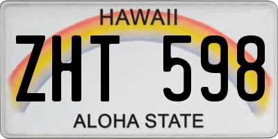 HI license plate ZHT598