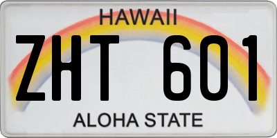 HI license plate ZHT601