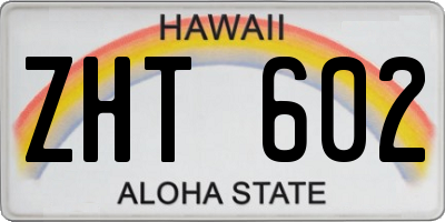 HI license plate ZHT602