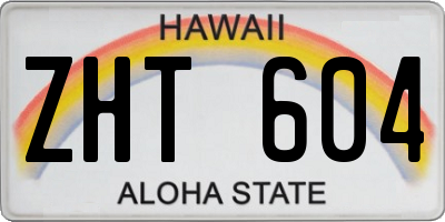 HI license plate ZHT604