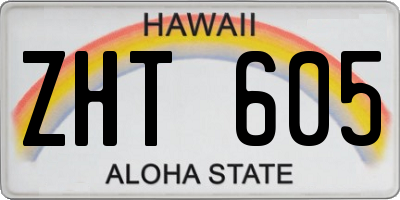 HI license plate ZHT605