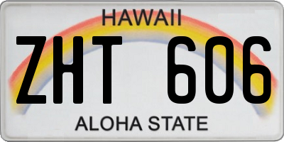 HI license plate ZHT606