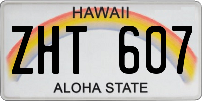 HI license plate ZHT607