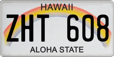 HI license plate ZHT608