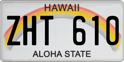 HI license plate ZHT610