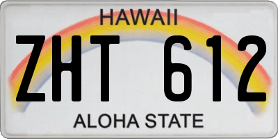 HI license plate ZHT612