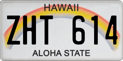 HI license plate ZHT614