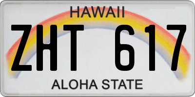 HI license plate ZHT617