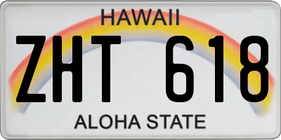 HI license plate ZHT618