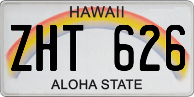 HI license plate ZHT626