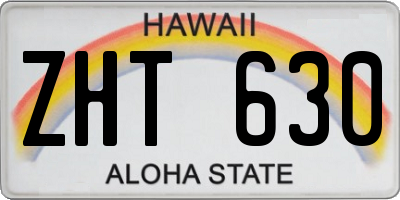 HI license plate ZHT630