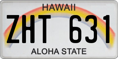 HI license plate ZHT631