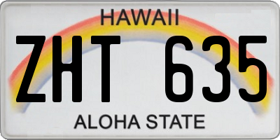 HI license plate ZHT635