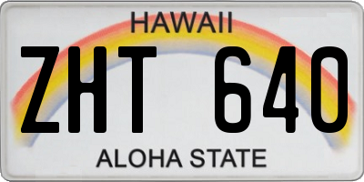 HI license plate ZHT640