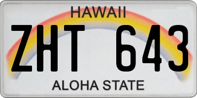 HI license plate ZHT643