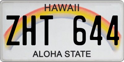 HI license plate ZHT644