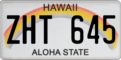 HI license plate ZHT645