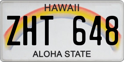 HI license plate ZHT648