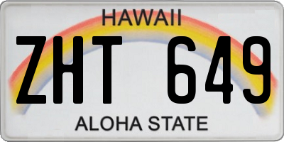 HI license plate ZHT649