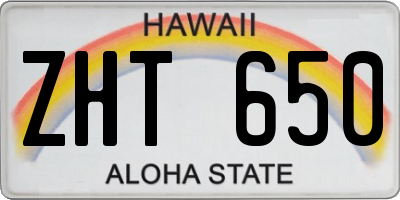 HI license plate ZHT650