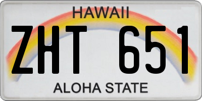 HI license plate ZHT651