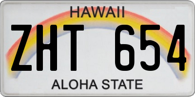 HI license plate ZHT654