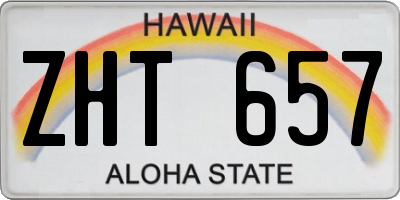 HI license plate ZHT657