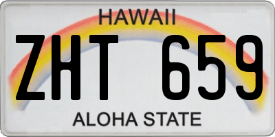 HI license plate ZHT659