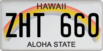 HI license plate ZHT660