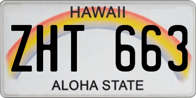 HI license plate ZHT663