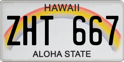 HI license plate ZHT667