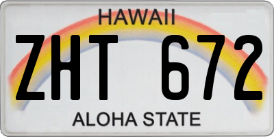 HI license plate ZHT672