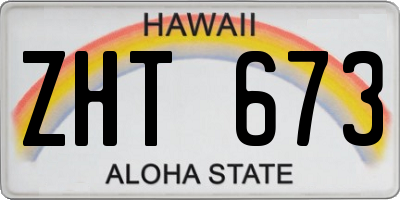 HI license plate ZHT673