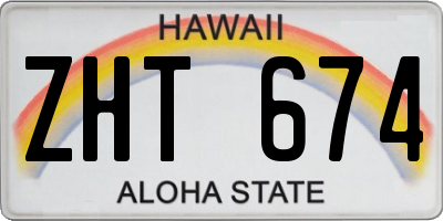 HI license plate ZHT674