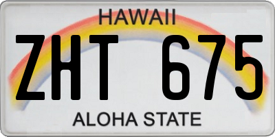 HI license plate ZHT675