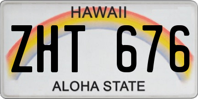 HI license plate ZHT676